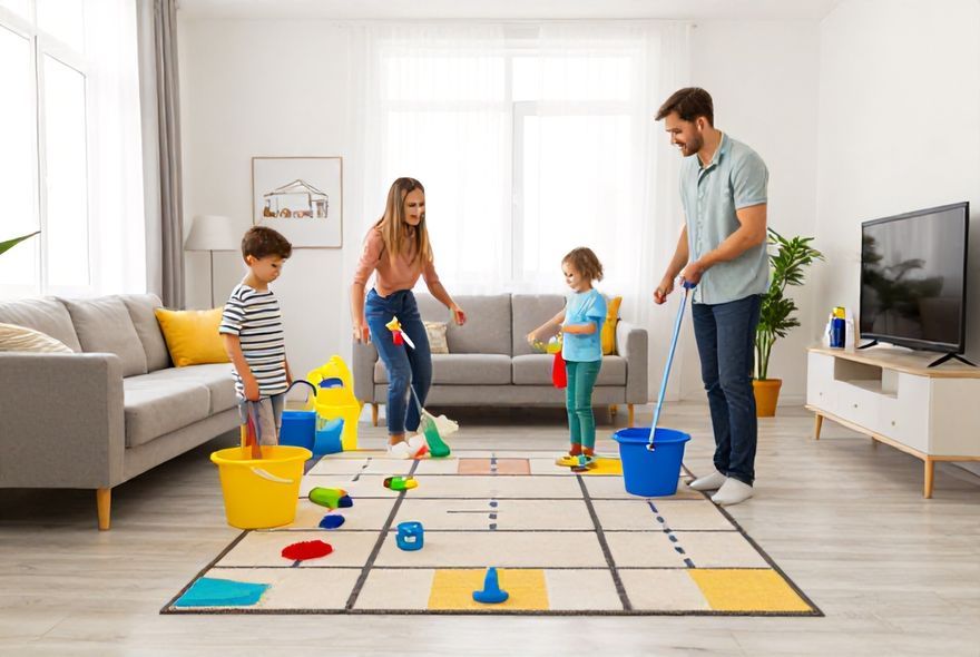 Best Ways To Make Cleaning Feel Like a Festive Family Game Night
